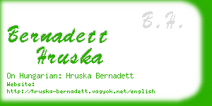 bernadett hruska business card